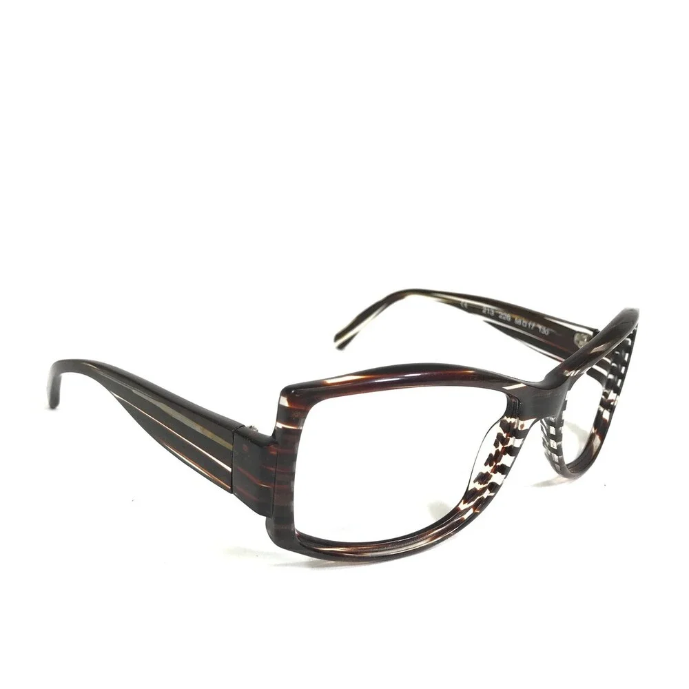 Beausoleil Eyeglasses Frames 213 226 Brown Clear Striped Horn Cat Eye 58-17-130